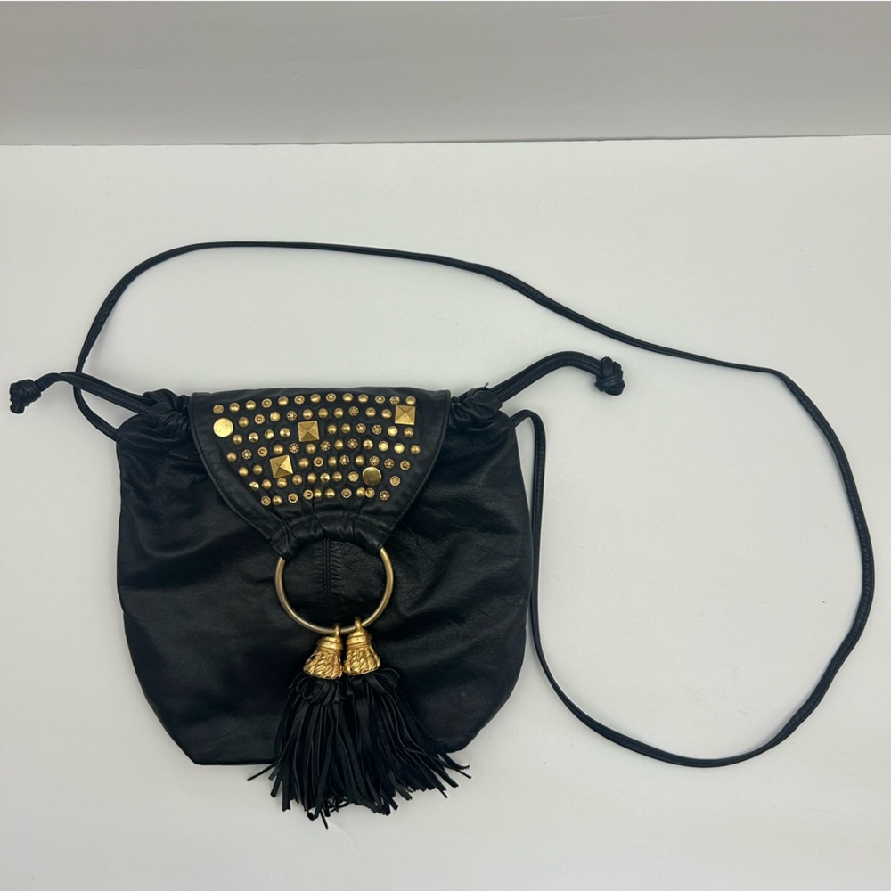Vintage The Icing womens black tassel purse